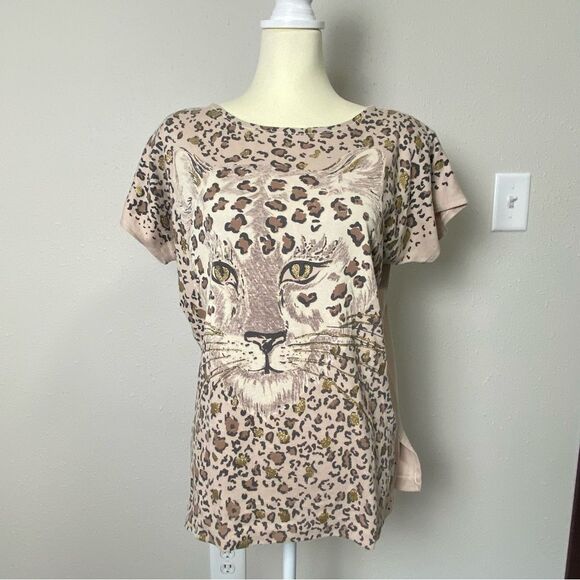 Vintage 80's East River Clothing Co. Leopard Print Glittery Top Women's Size L - Picture 11 of 16